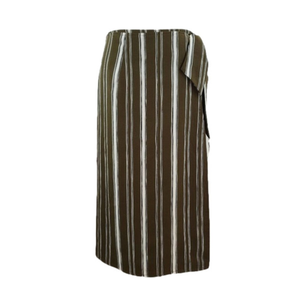 Evereve brown skirt with multi colored stripes - Picture 1 of 14